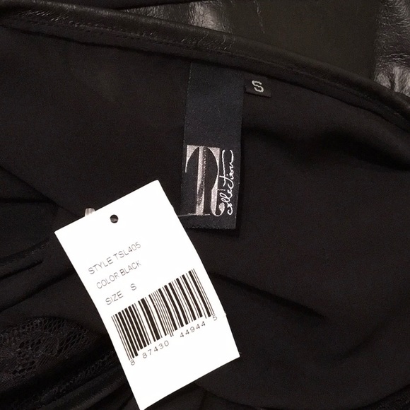 Tt Collection Desiree CrossFront Silk/Leather Mini - Picture 8 of 8